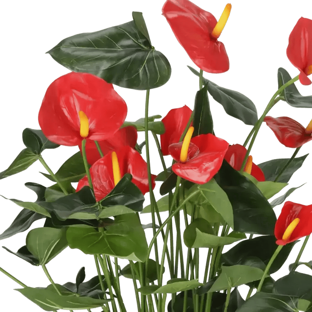 Closeup af Kunstig Anthurium H: 85 cm.