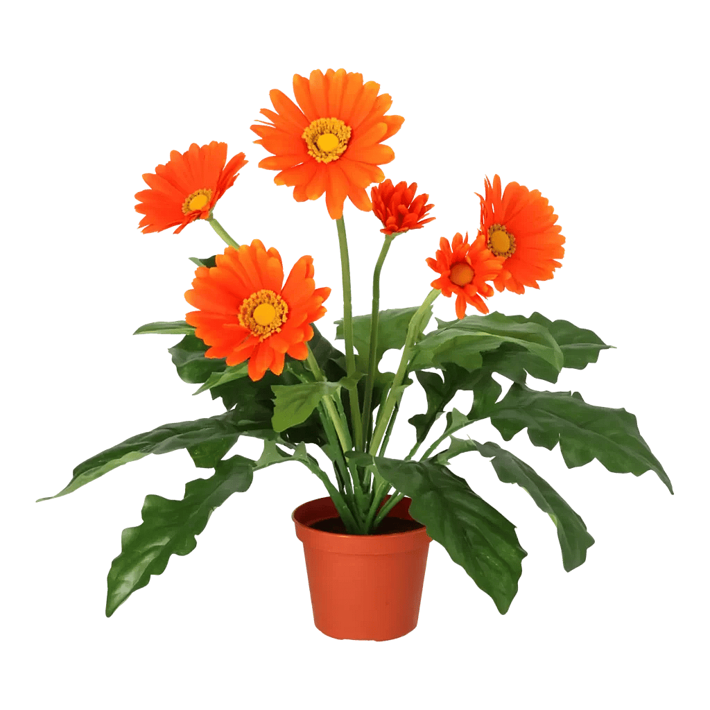 Kunstig gerbera orange - H: 35 cm.