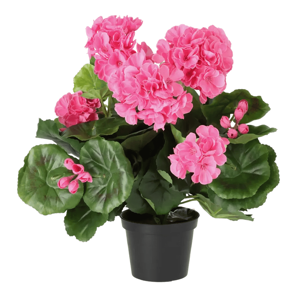 Kunstig pelargonie pink - H: 35 cm.