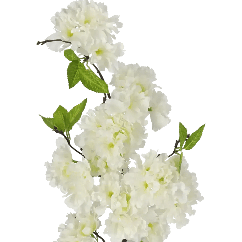 Closeup af Kunstig cremefarvet blossom stilk L: 86 cm.
