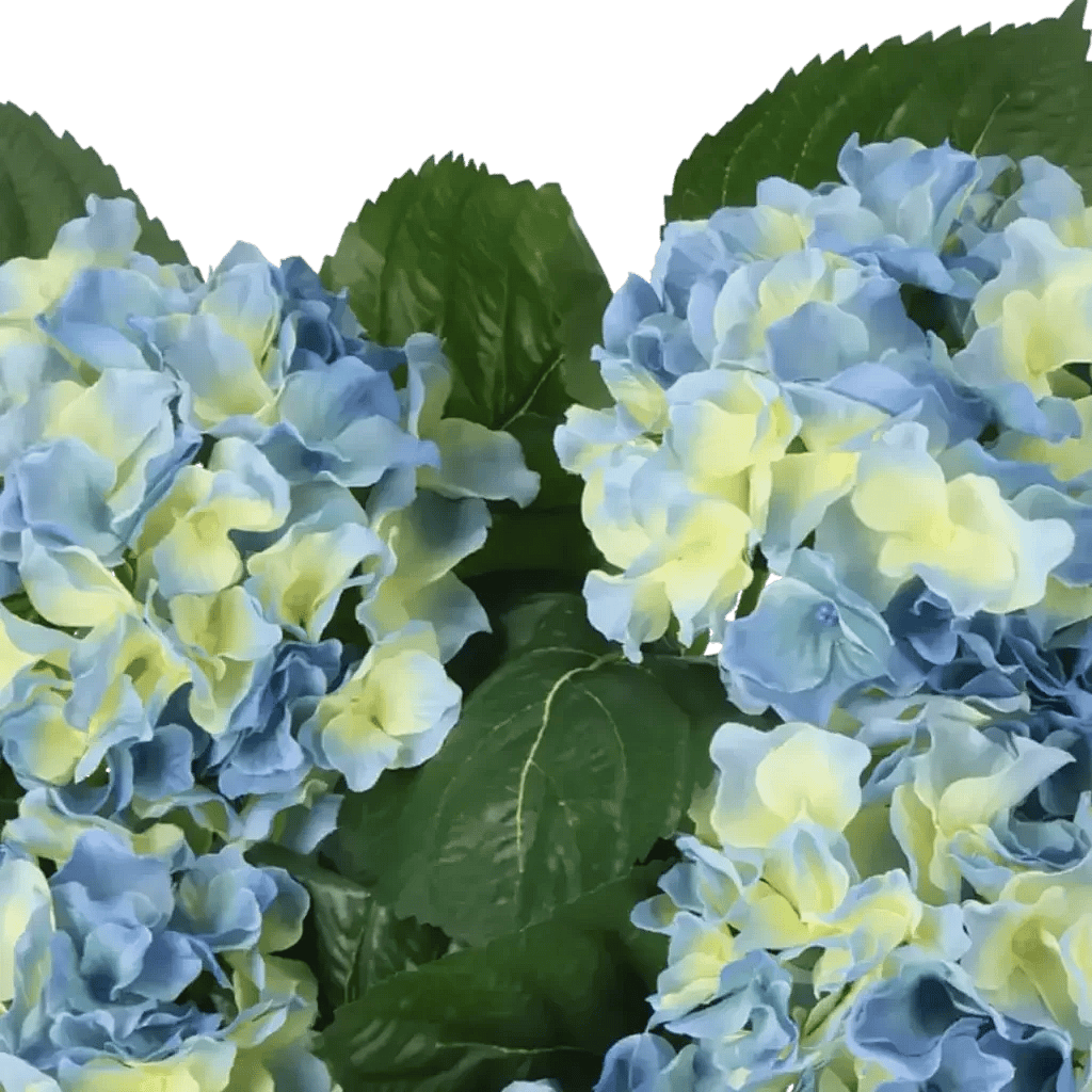 Closeup af Kunstig hortensia blå - H: 40 cm.