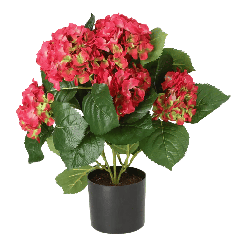 Kunstig hortensia pink - H: 40 cm.
