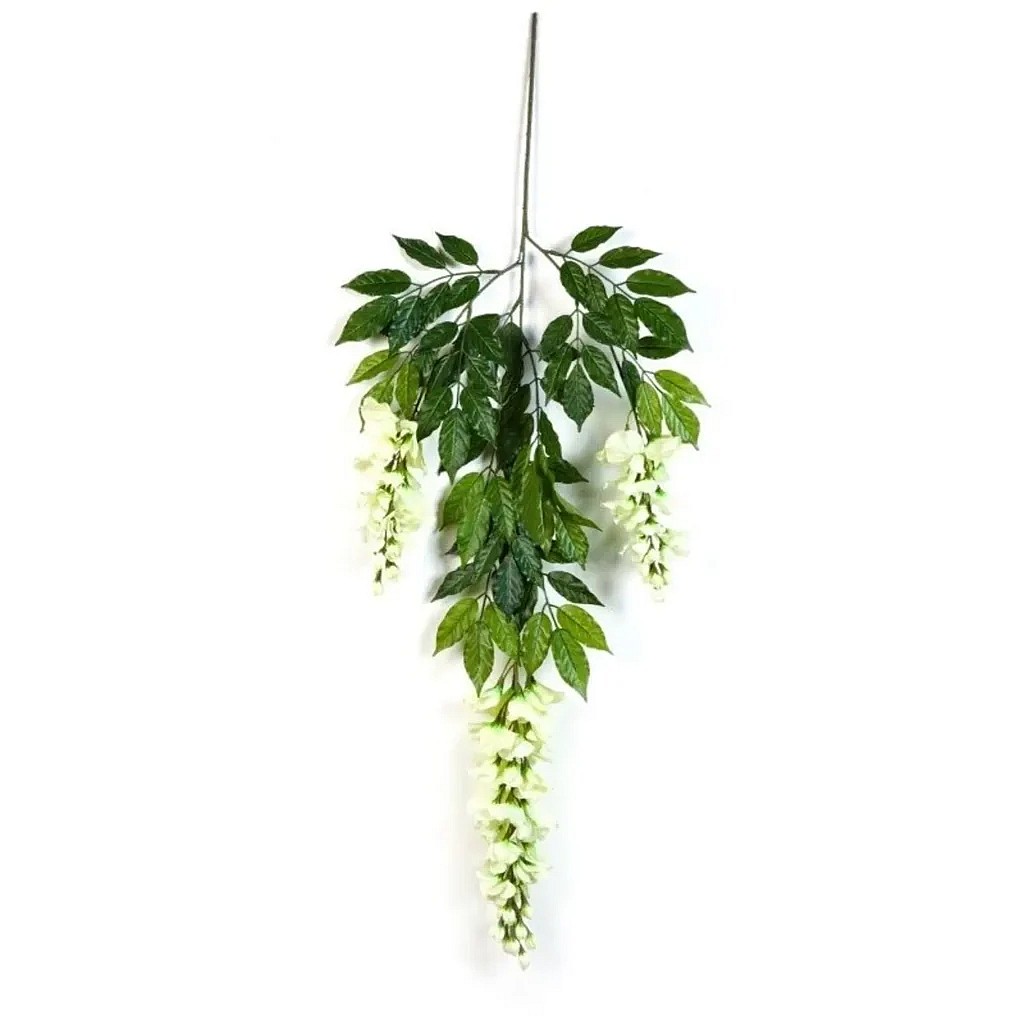 Kunstig wisteria stilk creme - L: 83 cm.