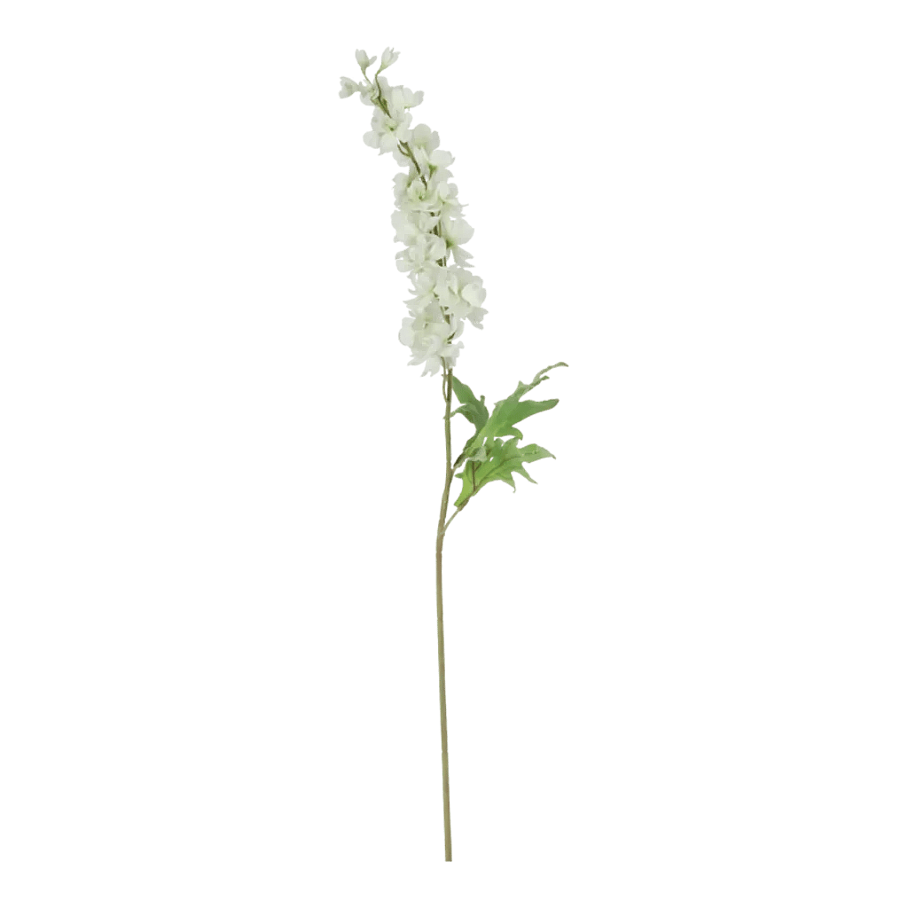 Kunstig ridderspore stilk i creme- L: 89 cm.