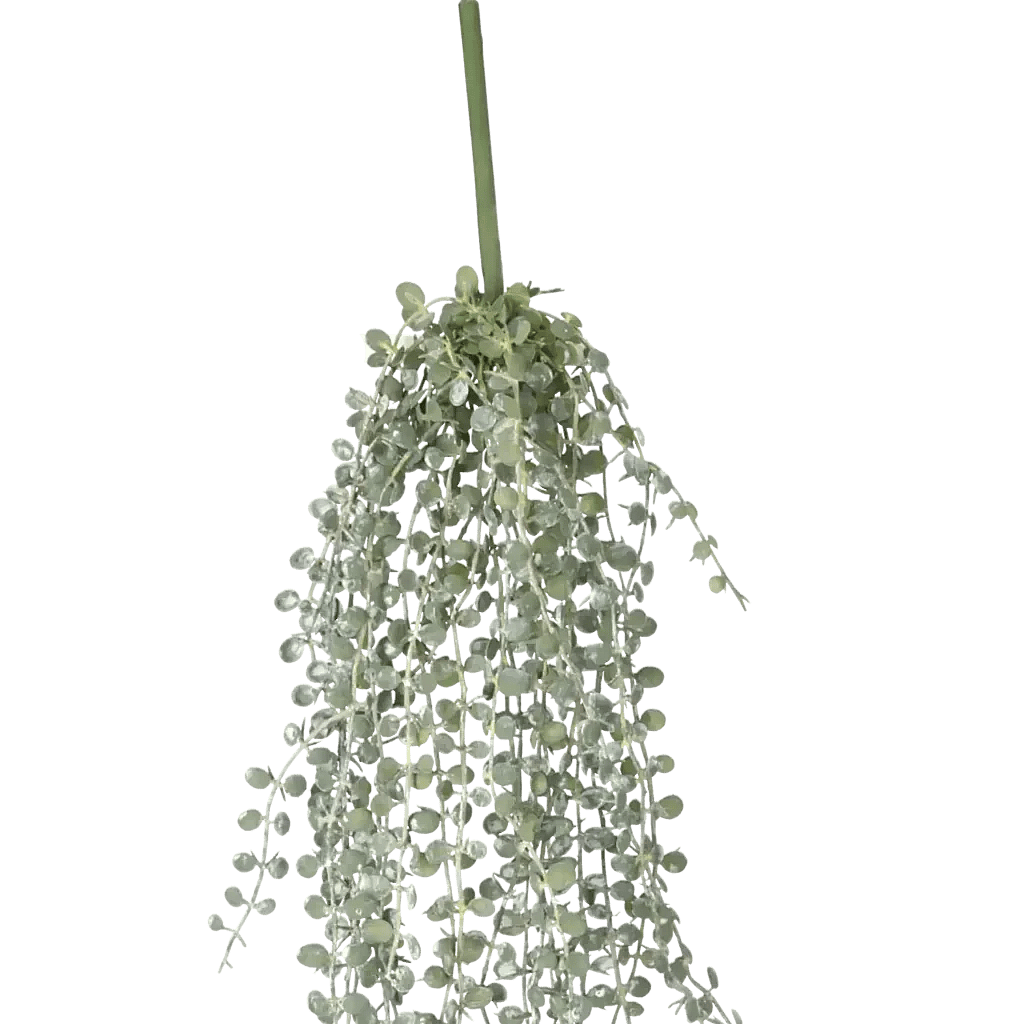 Closeup af Kunstig mini blad hængeplante L: 72 cm.