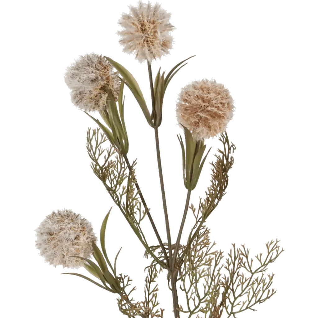 Closeup af Kunstig pompom gren L: 51 cm.