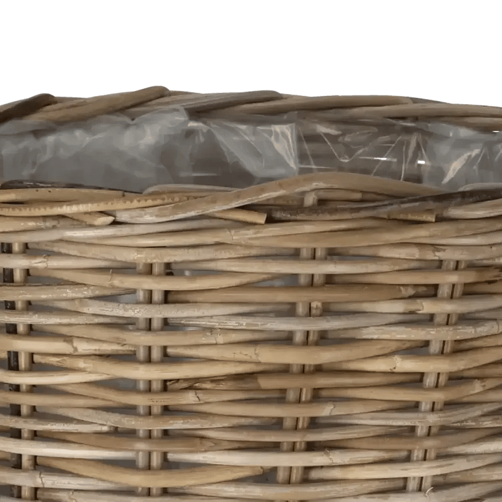 Closeup af Rattan kurv rund Ekstra large.