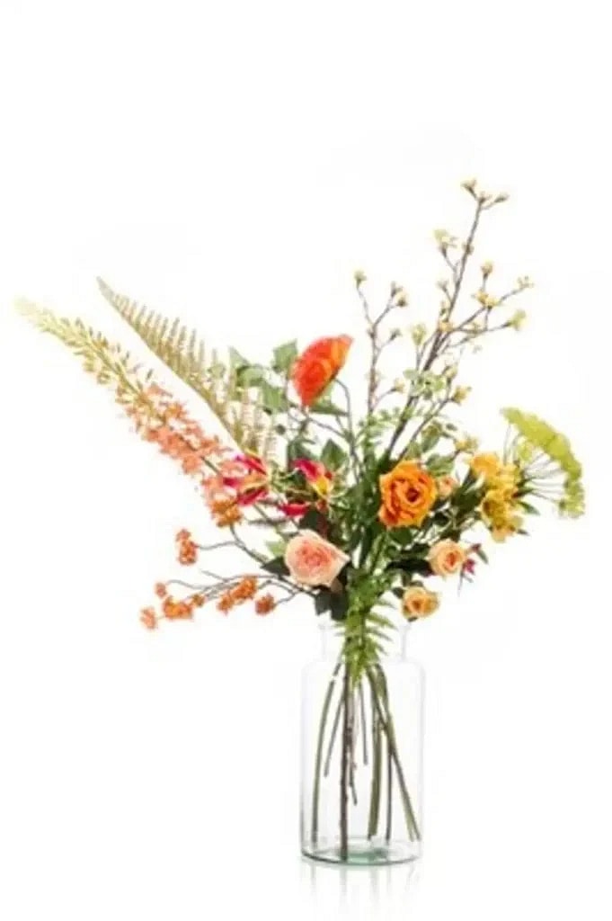 Kunstig blomsterbuket - Happy Orange.