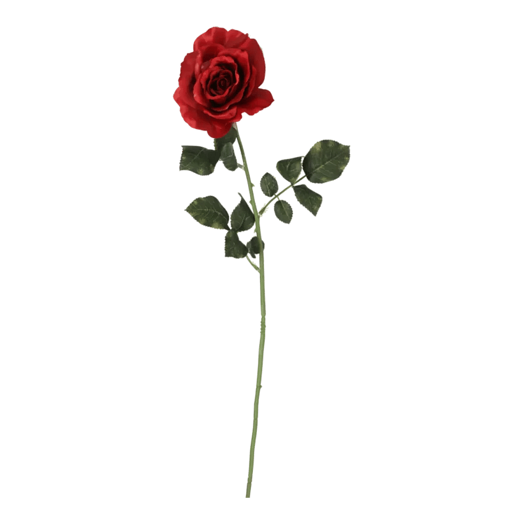 Kunstig Rose stilk i rød - L: 75 cm.