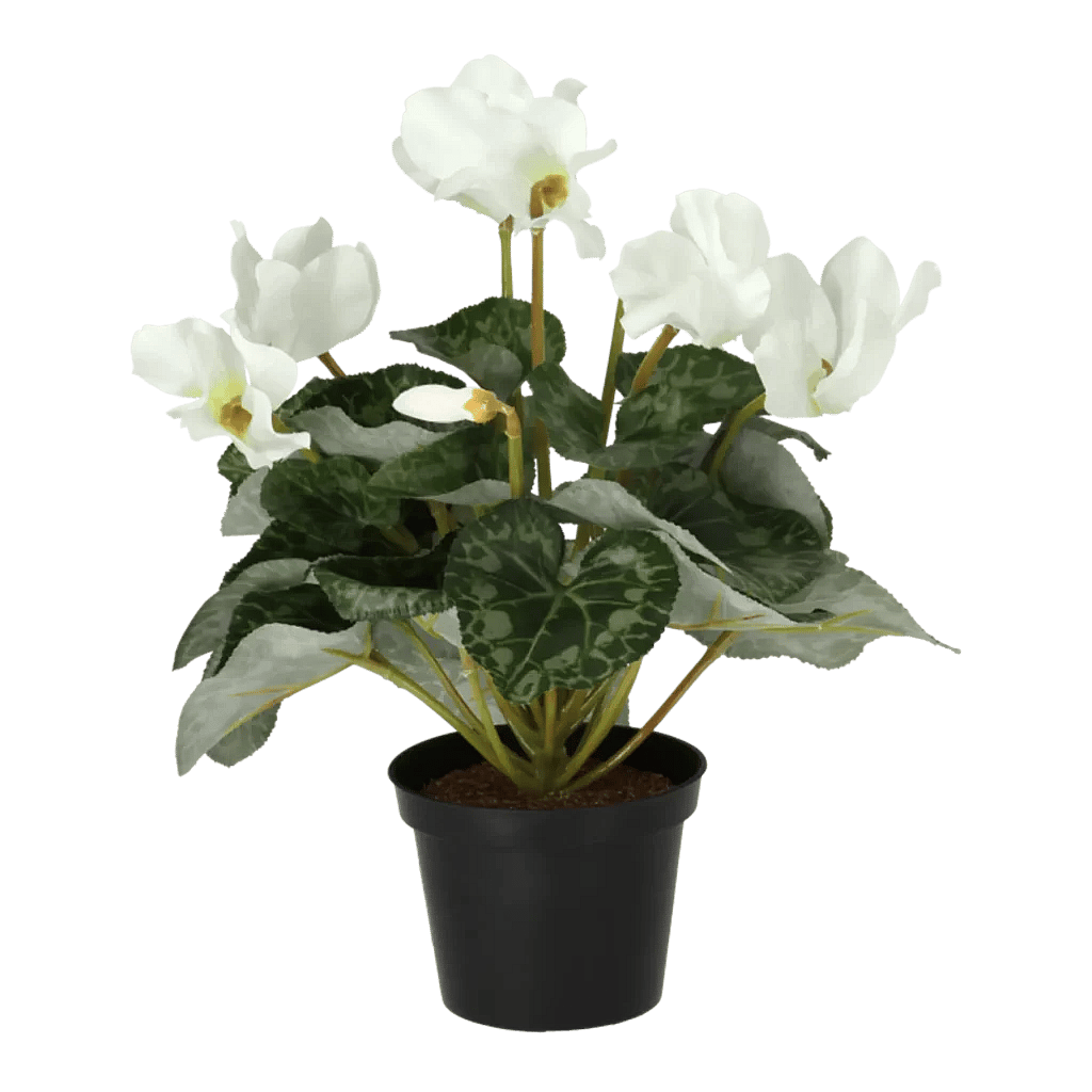 Kunstig alpe viol hvid - H: 40 cm.
