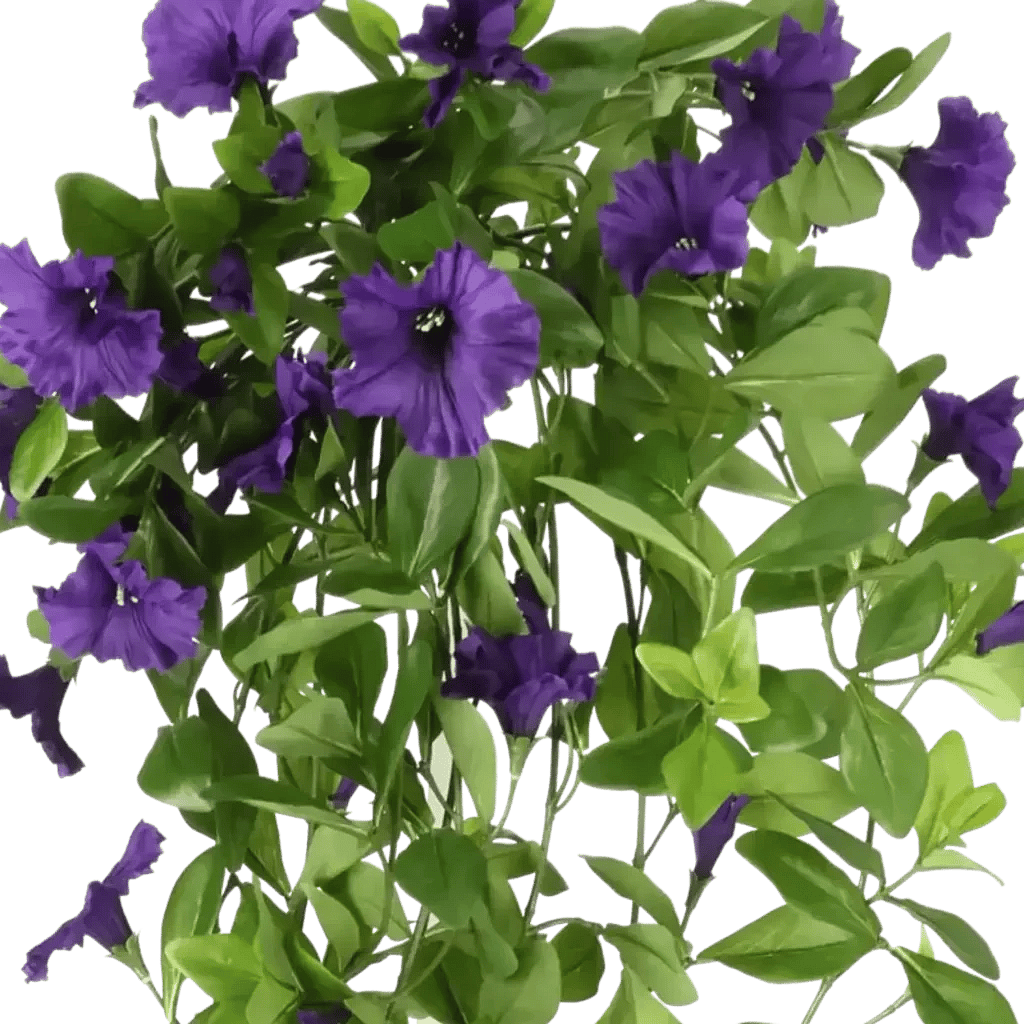 Closeup af Kunstig Petunia hængeplante L: 85 cm.