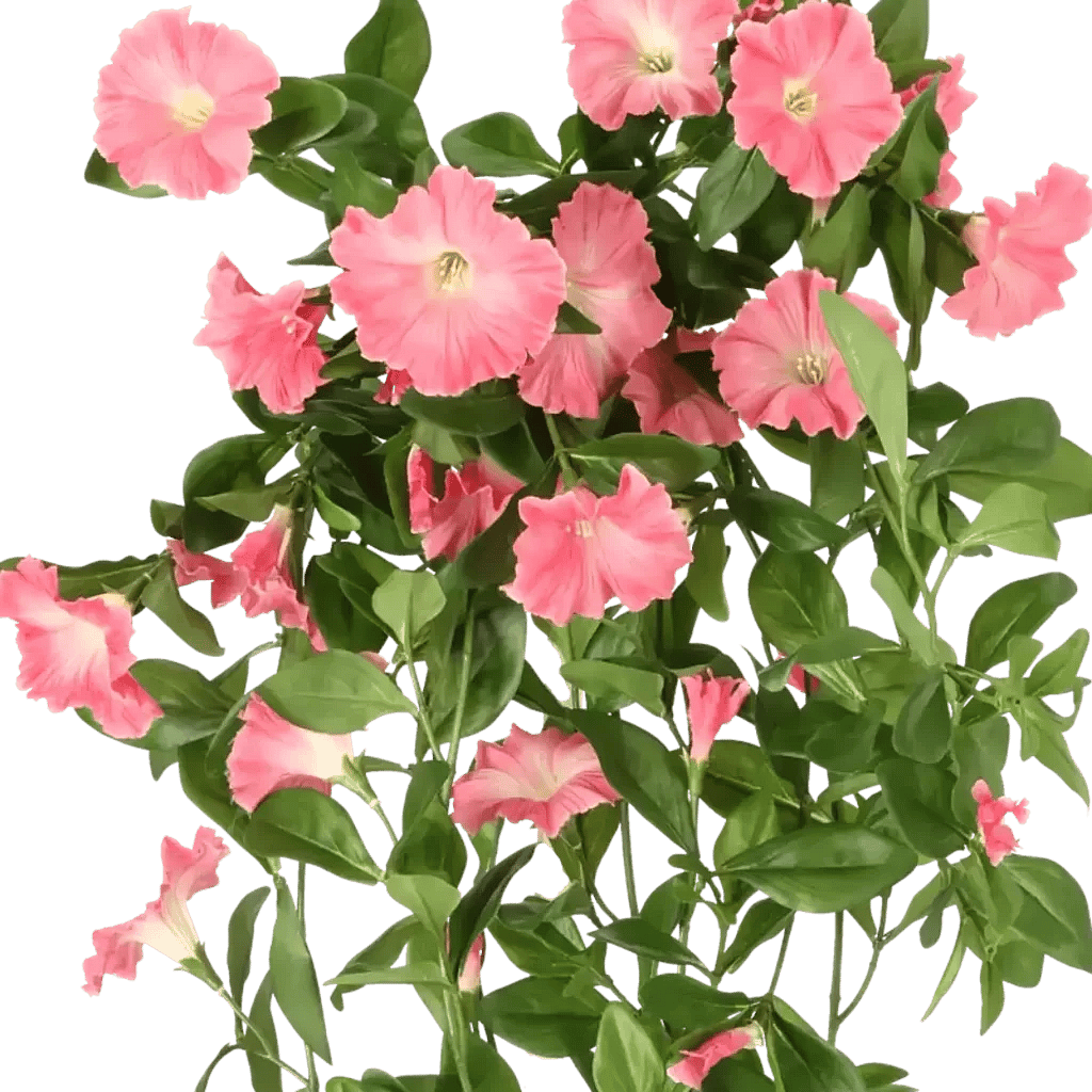 Closeup af Kunstig Petunia hængeplante L: 85 cm.