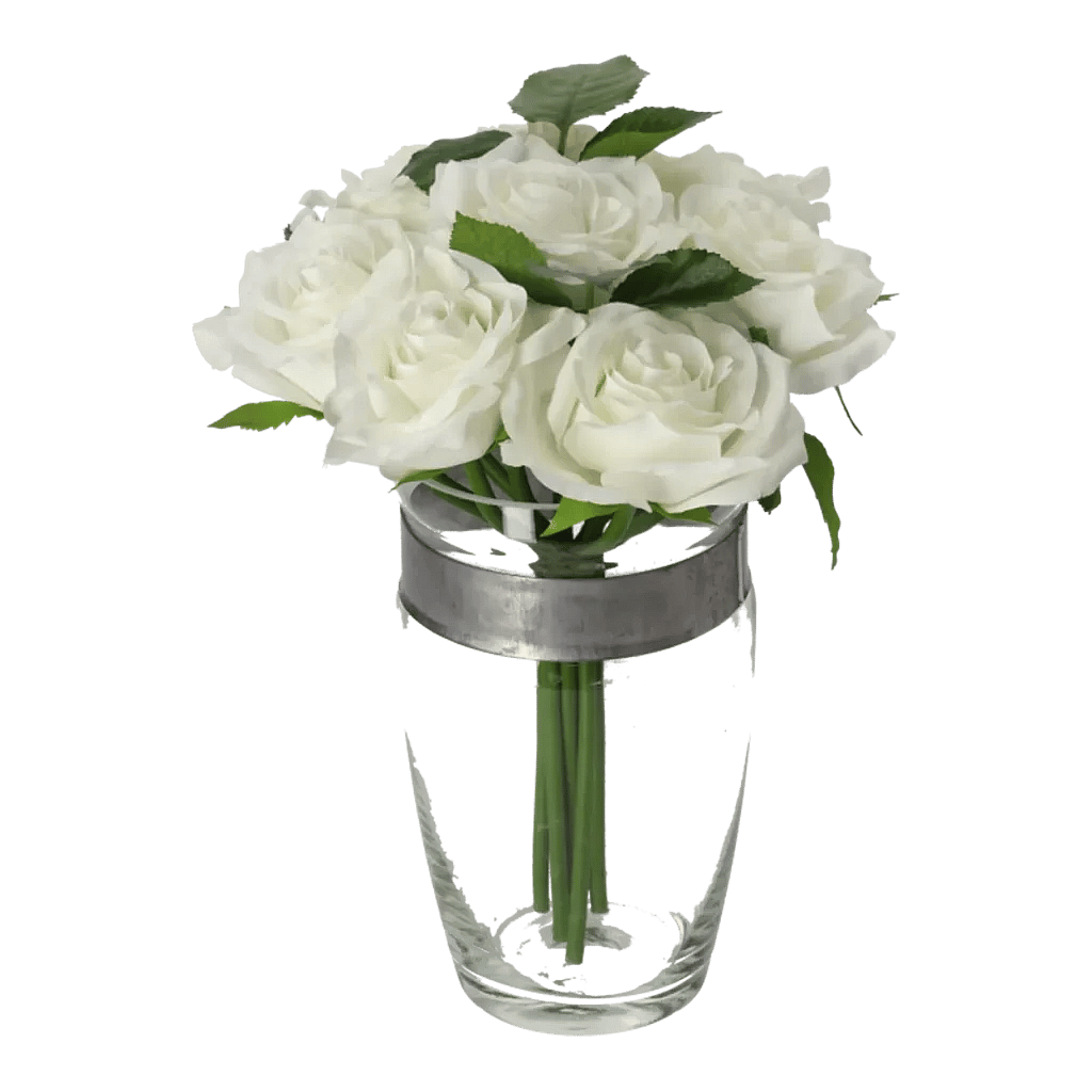 Kunstig Rosebuket H: 23 cm.