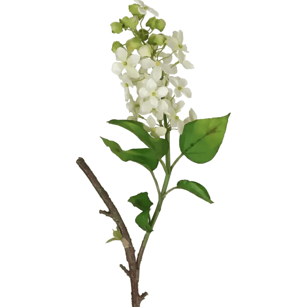 Closeup af Kunstig syren stilk i creme L: 75 cm.