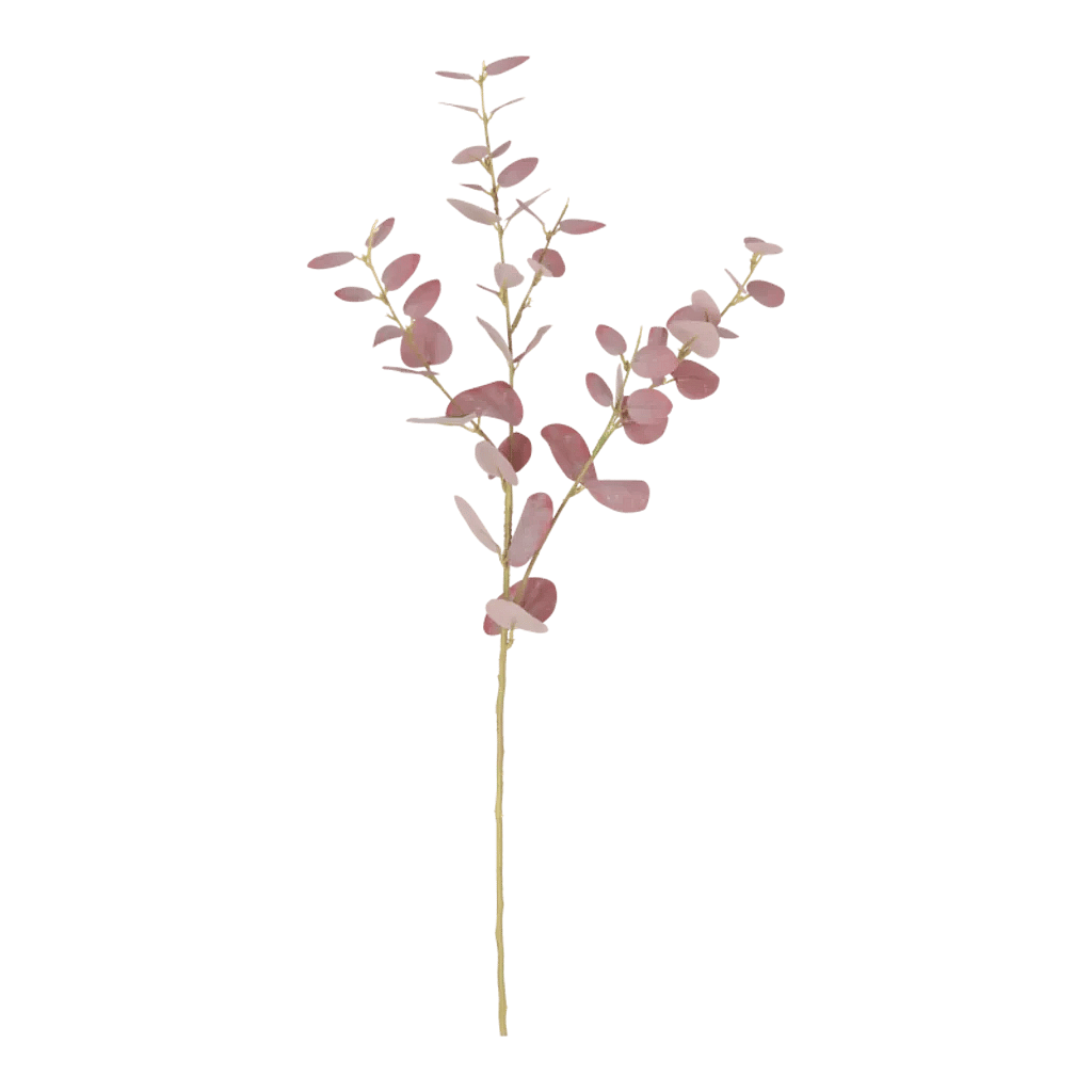 Kunstig eukalyptus stilk i vinrød - L: 79 cm.