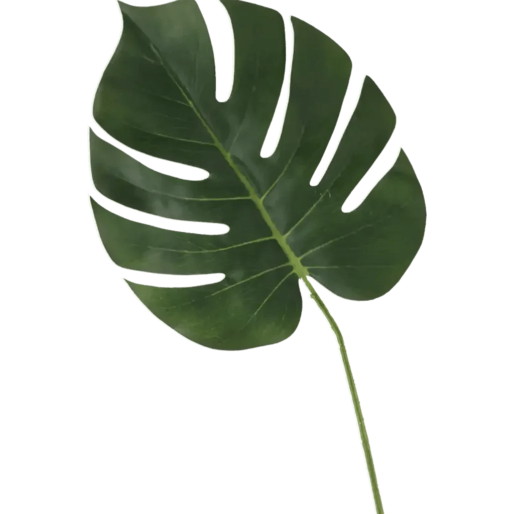 Closeup af Kunstig monstera blad L: 99 cm.