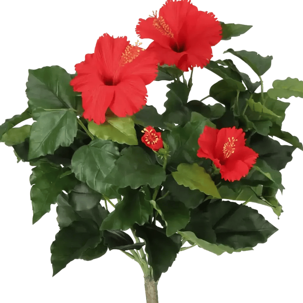 Closeup af Kunstig Hibiscus opstammet H: 66 cm.