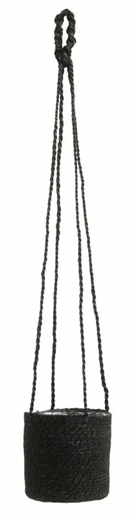 Sort hænge ampel m/pvc indsats - Dia: 16 cm.