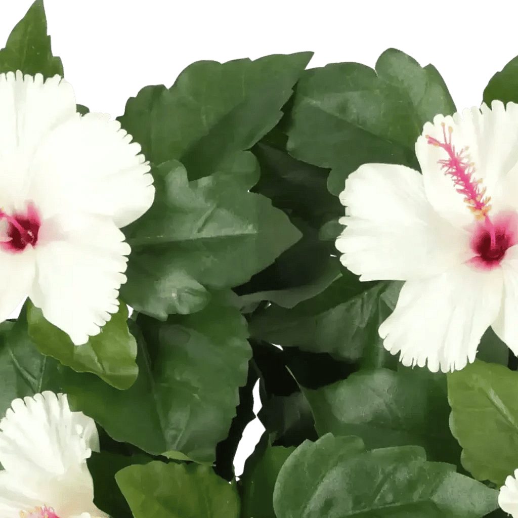 Closeup af Kunstig hibiscus beige H: 42 cm.