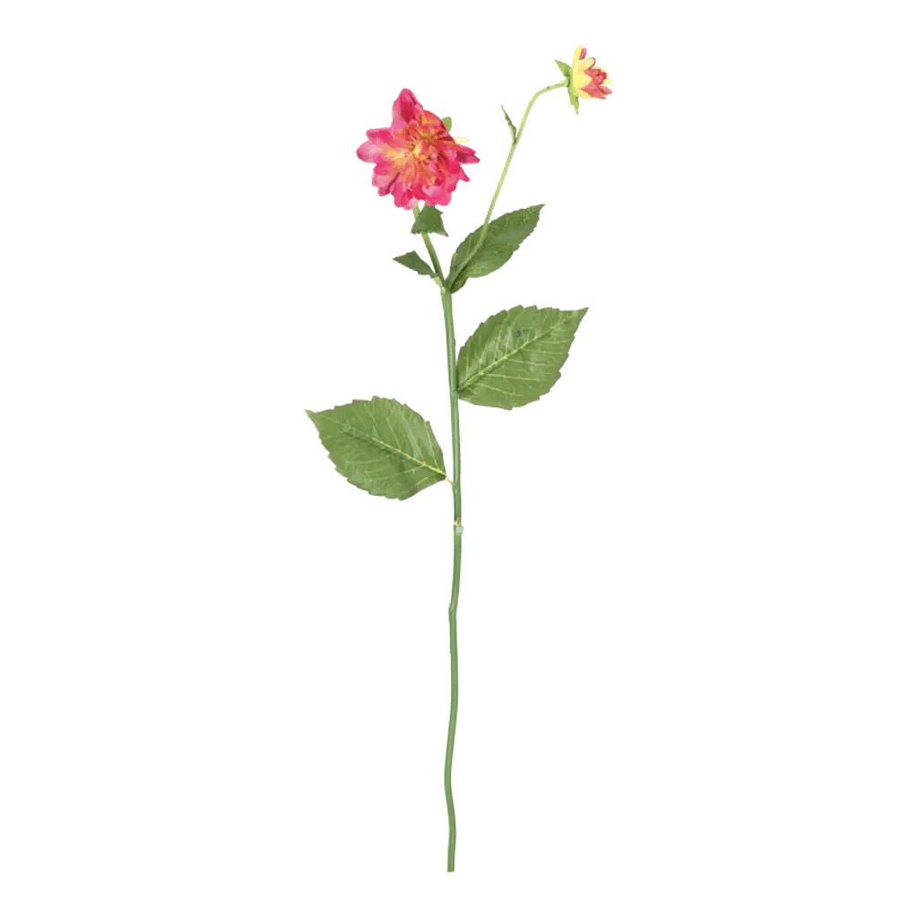 Kunstig lyserød Dahlia stilk - L: 65 cm.