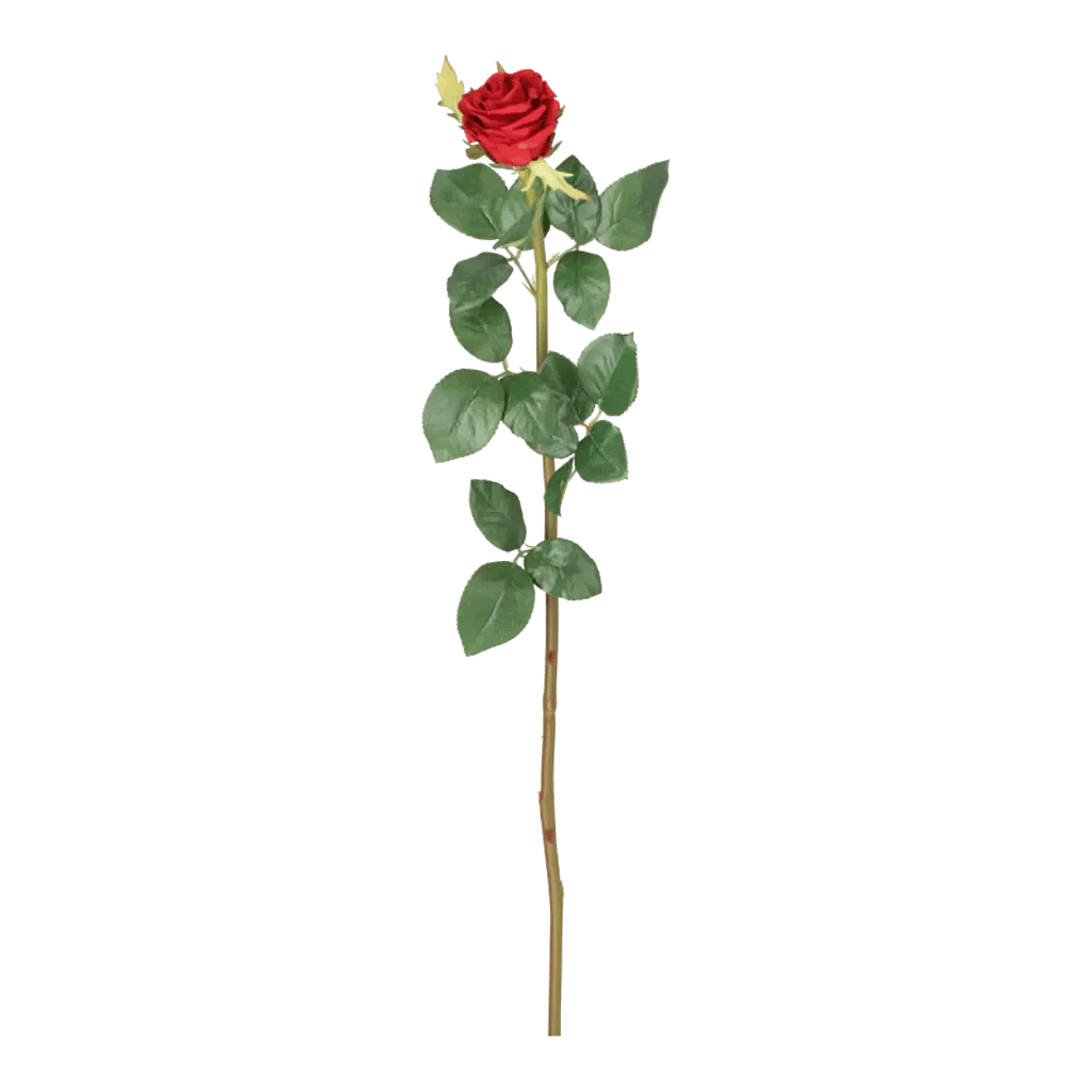 Kunstig Rose stilk i rød - L: 65 cm.