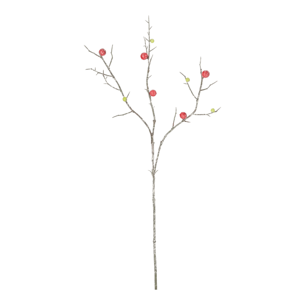 Kunstig Bærkvist m. glitter H: 65 cm.