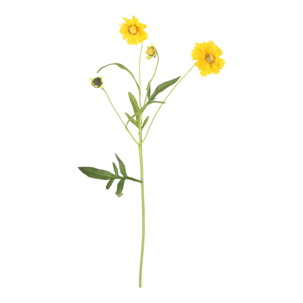 Kunstig krysantemum stilk i gul - L: 55 cm.