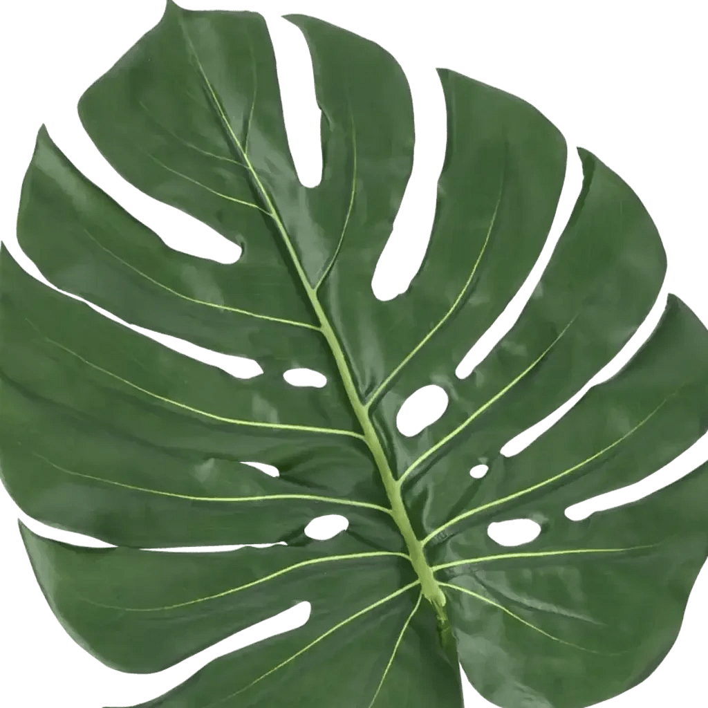 Closeup af Kunstig Philo blad L: 75 cm.