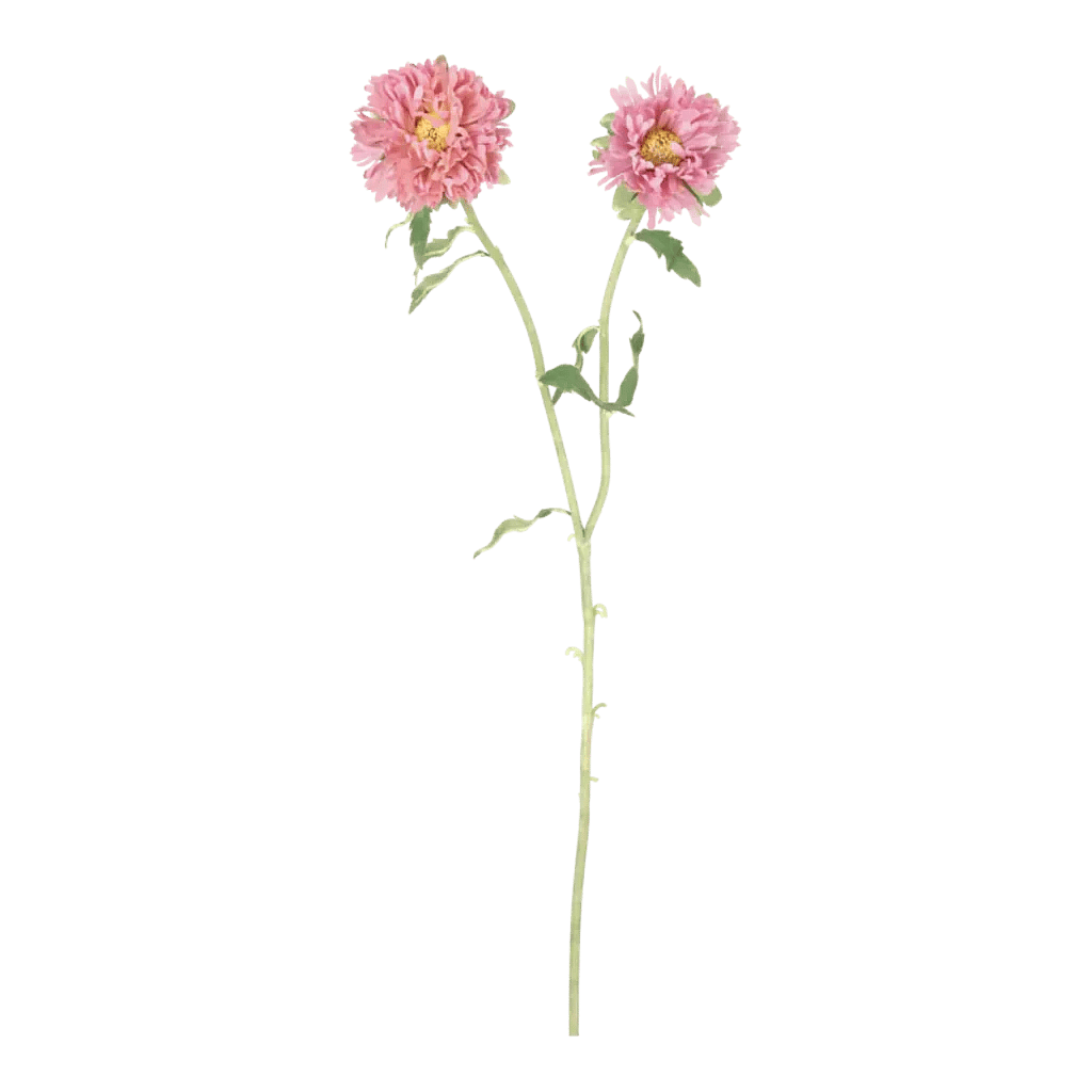 Kunstig krysantemum stilk i lyserød - L: 27 cm.