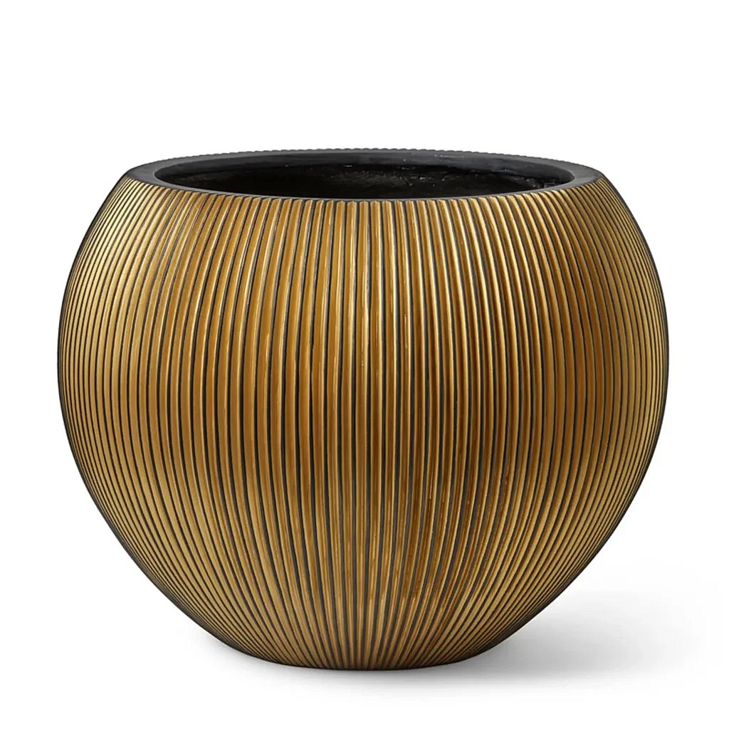 Capi krukke Ball Groove sort-guld - 29x25 cm.