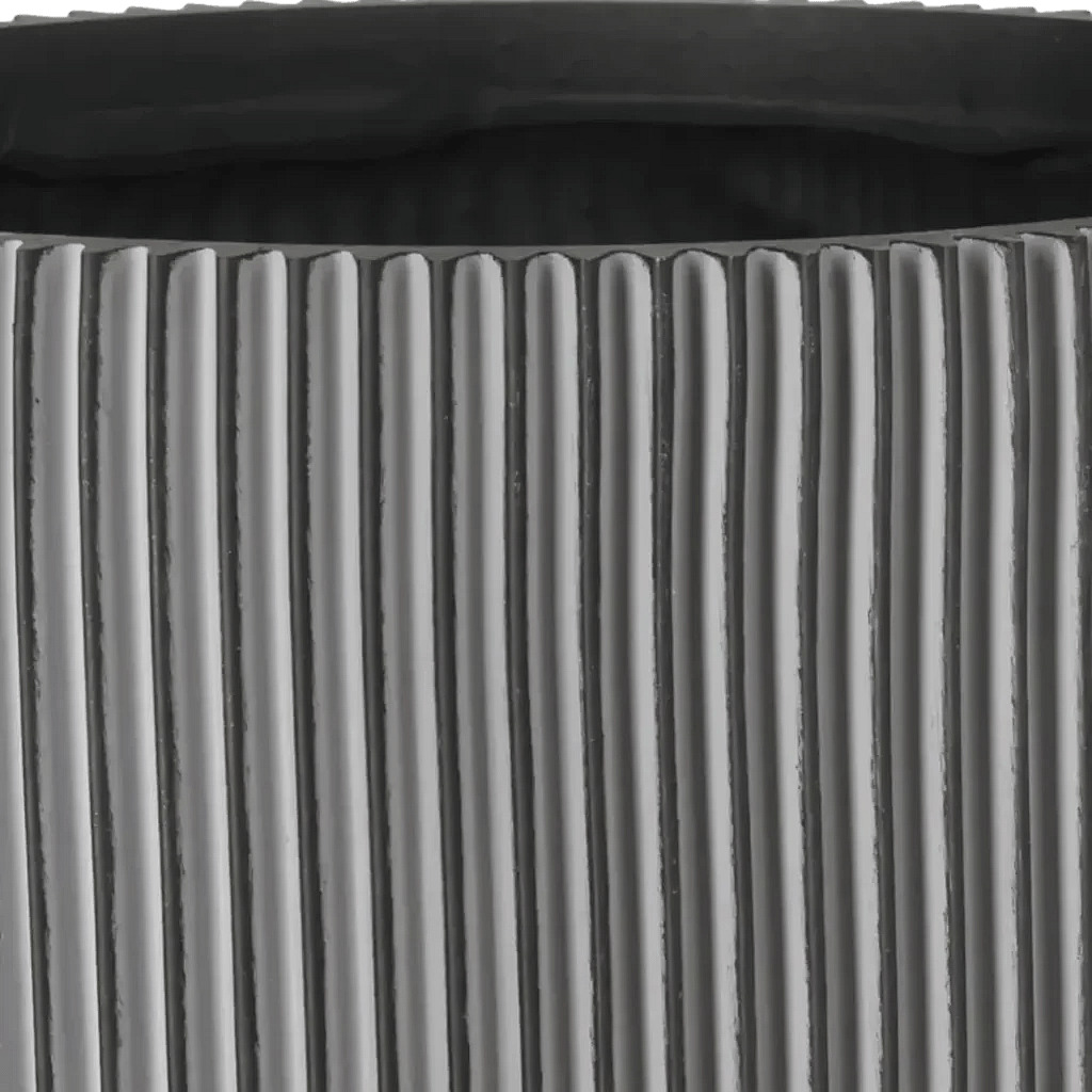 Closeup af Capi krukke Ball Groove sort 24x21 cm.