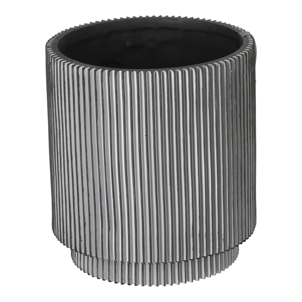 Capi krukke Cylinder Groove sort - 19x21 cm.