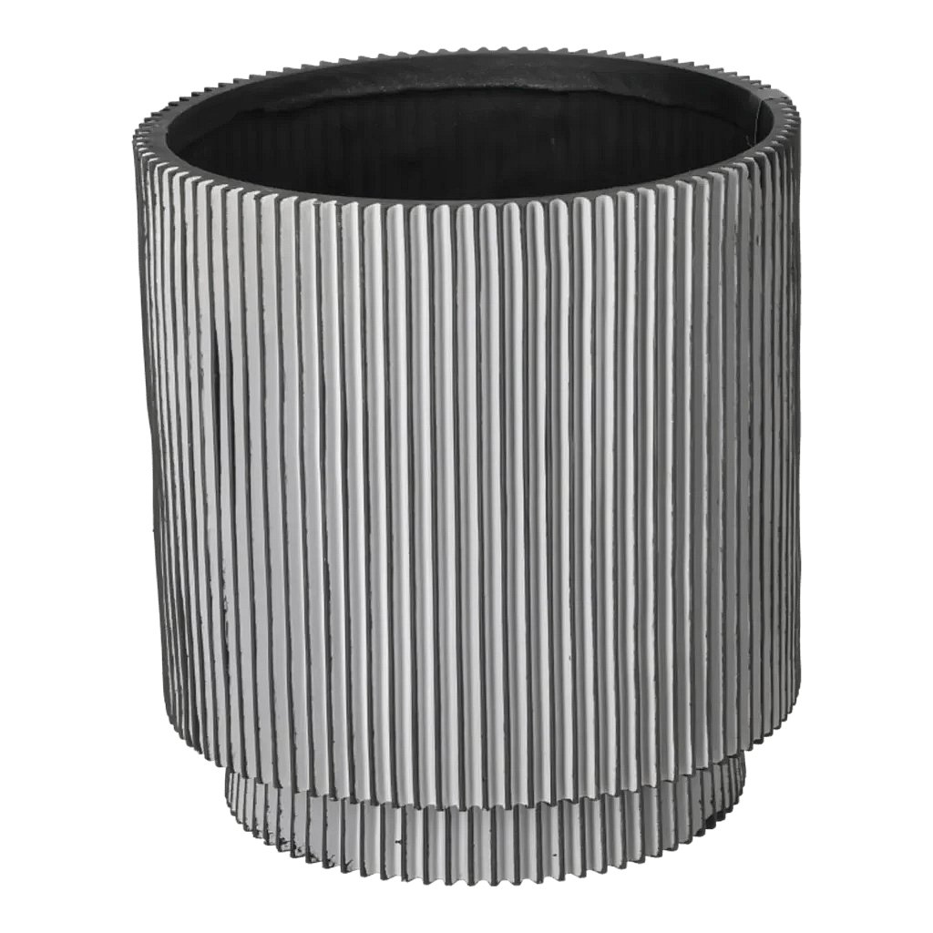 Capi krukke Cylinder Groove sort - 23x25 cm.