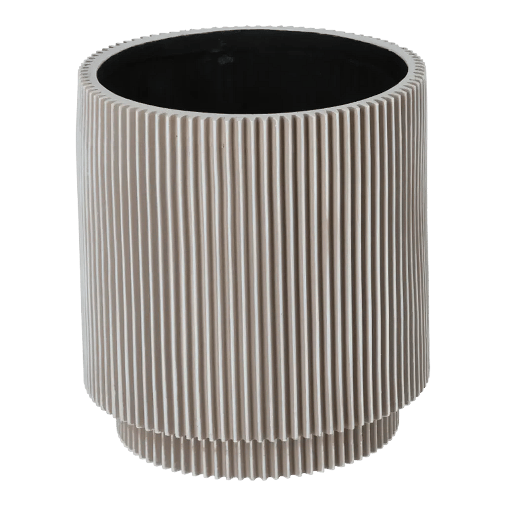 Capi krukke Cylinder Groove Ivory - 19x21 cm.