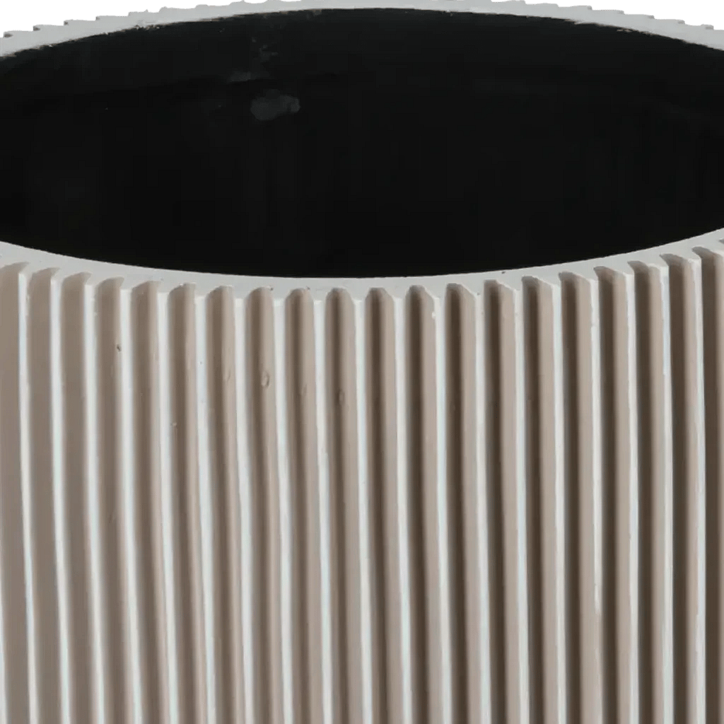 Closeup af Capi krukke Cylinder Groove Ivory 19x21 cm.