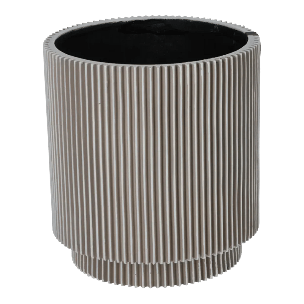 Capi krukke cylinder Groove ivory - 23x25.