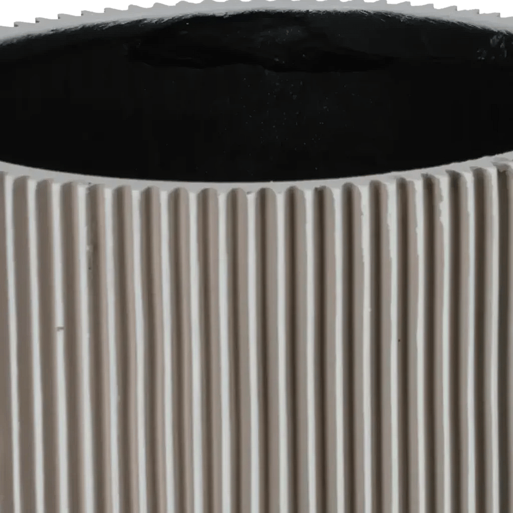 Closeup af Capi krukke cylinder Groove ivory 23x25.