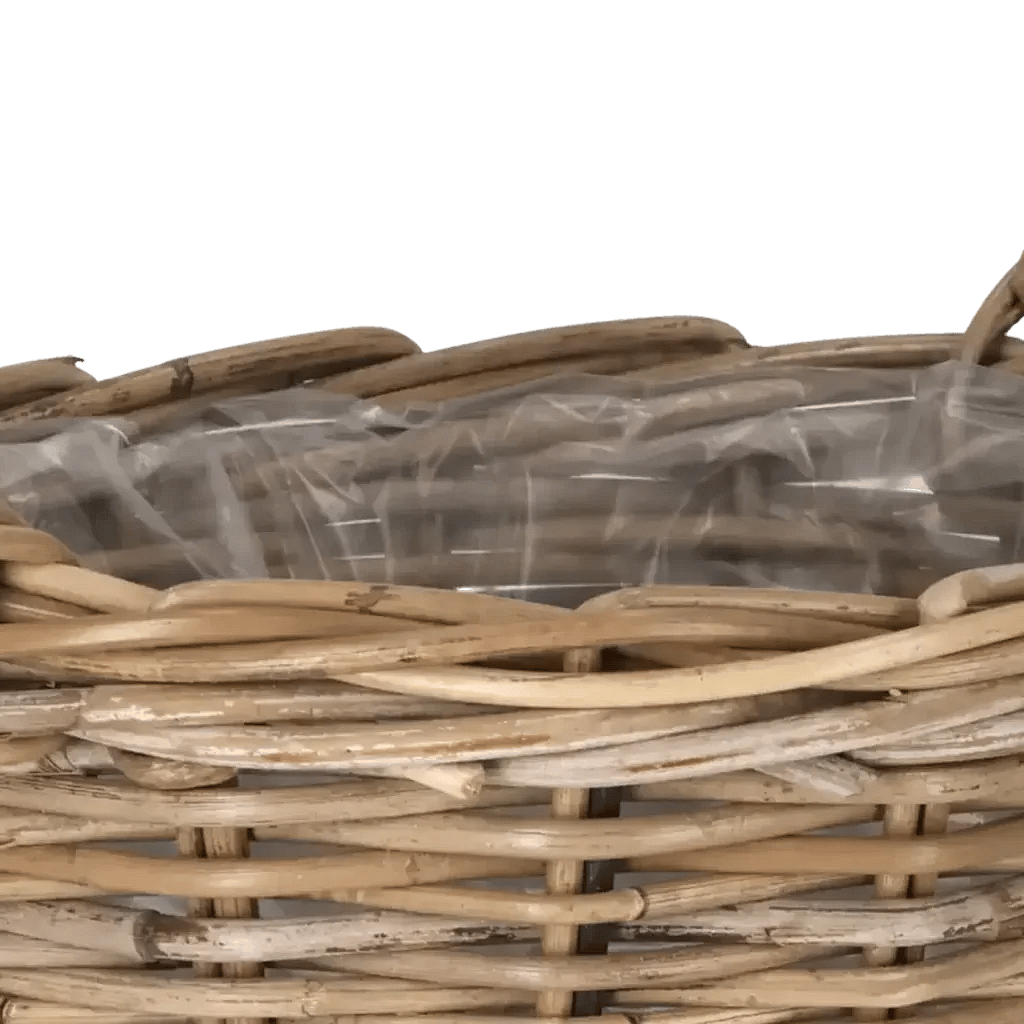 Closeup af Rund Rattan kurv Ø: 40 cm.