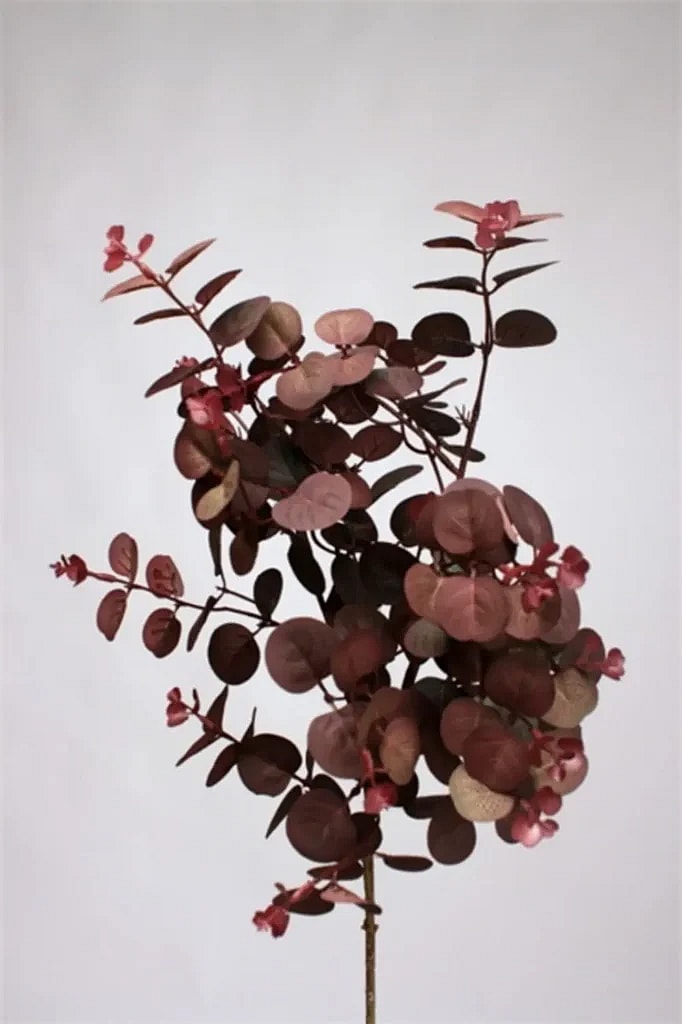 Kunstig eukalyptus gren vinrød L: 79 cm.