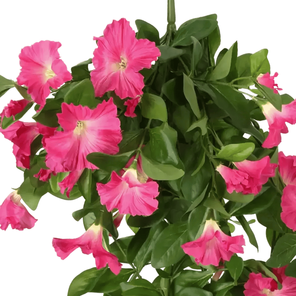 Closeup af Kunstig Petunia hængeplante L: 85 cm.