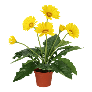 Kunstig gerbera gul - H: 35 cm.