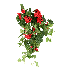 Kunstig Geranium cascade hængebusk rød - L: 72 cm.