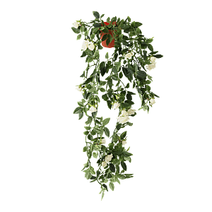 Kunstig hængende rose i creme - L: 50 cm.