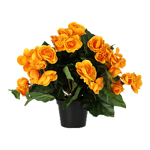 Kunstig begonia i orange - H: 30 cm.
