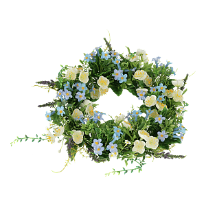 Kunstig blomsterkrans Ø: 30 cm.