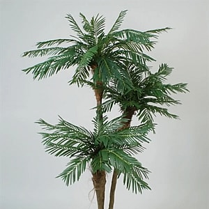 Kunstig palme med 3 palmekroner - H: 190 cm.