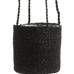 Sort hænge ampel m/pvc indsats - Dia: 16 cm.