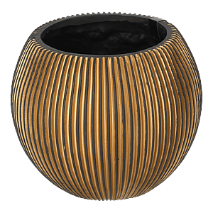 Capi krukke Ball Groove sort-guld - 13x10 cm.