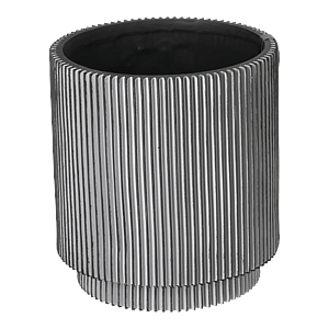 Capi krukke Cylinder Groove sort - 19x21 cm.