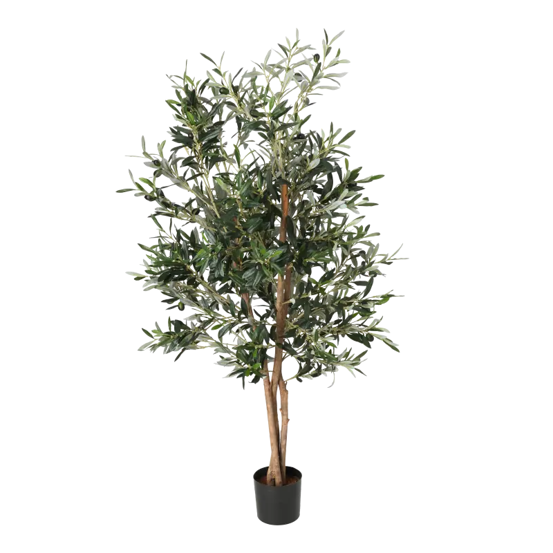Kunstig oliventræ med frugt - H: 110 cm.